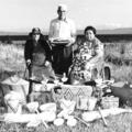 Jeannie Dominick on left, Bill Mitchell standing, Rose Mitchell on right. MCR 17141
